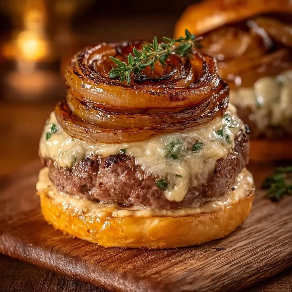 Delicious homemade Dutchman Burger ready to be served.