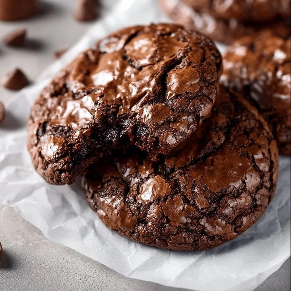 Delicious brownie cookies on a baking tray, ready to be enjoyed