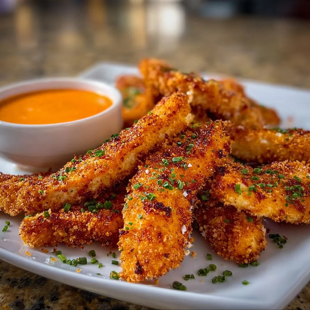 Crispy golden Chicken Fries served with dipping sauces