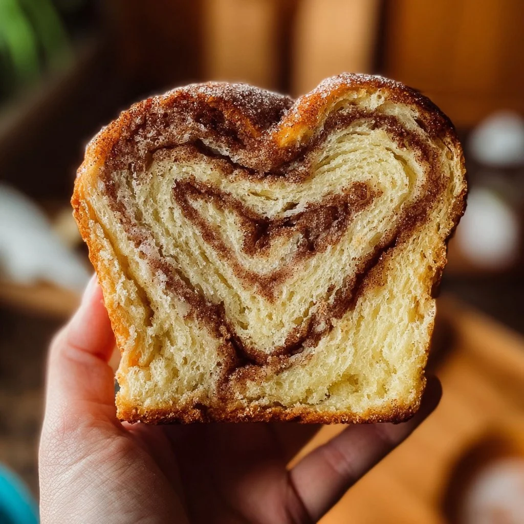 Loaf of freshly baked Amish cinnamon bread with cinnamon swirl