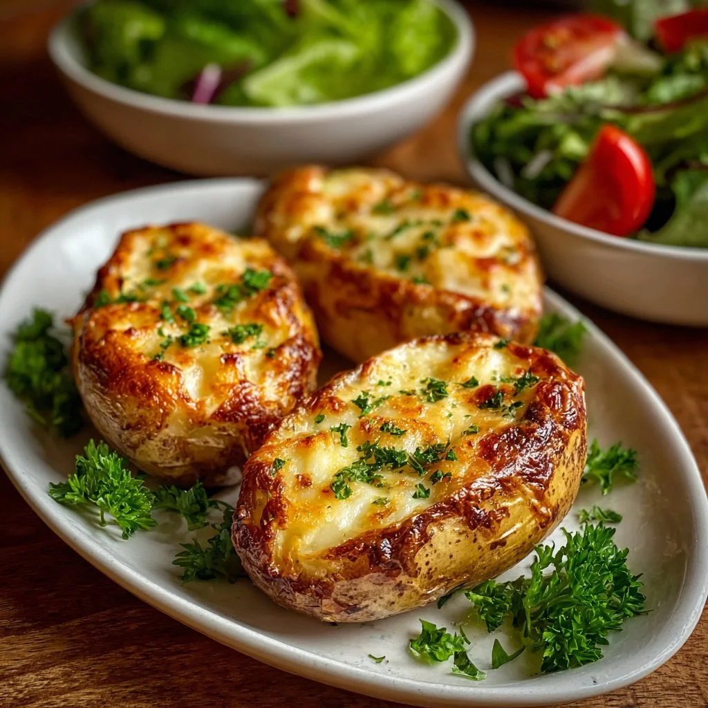 Cheesy scalloped potatoes baked to perfection with creamy cheese sauce.