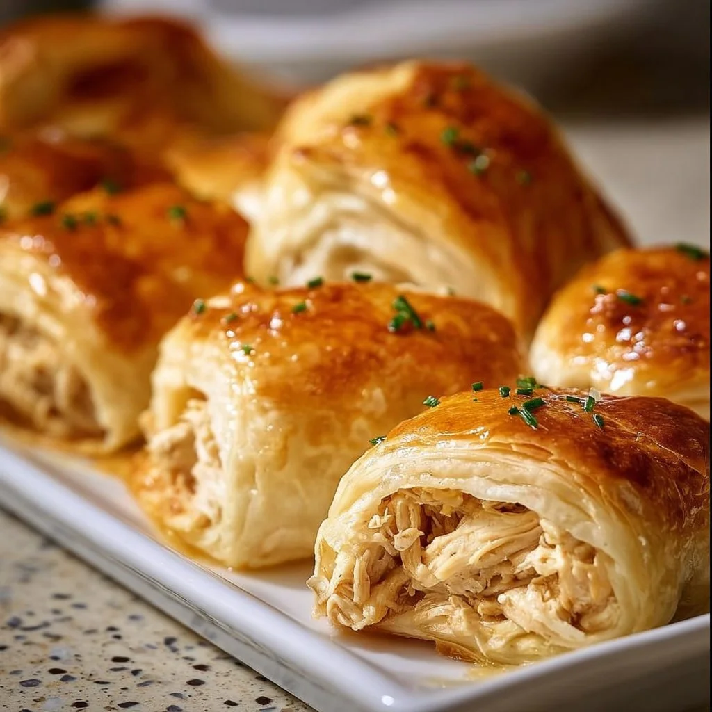 Delicious chicken crescent roll-ups served on a plate