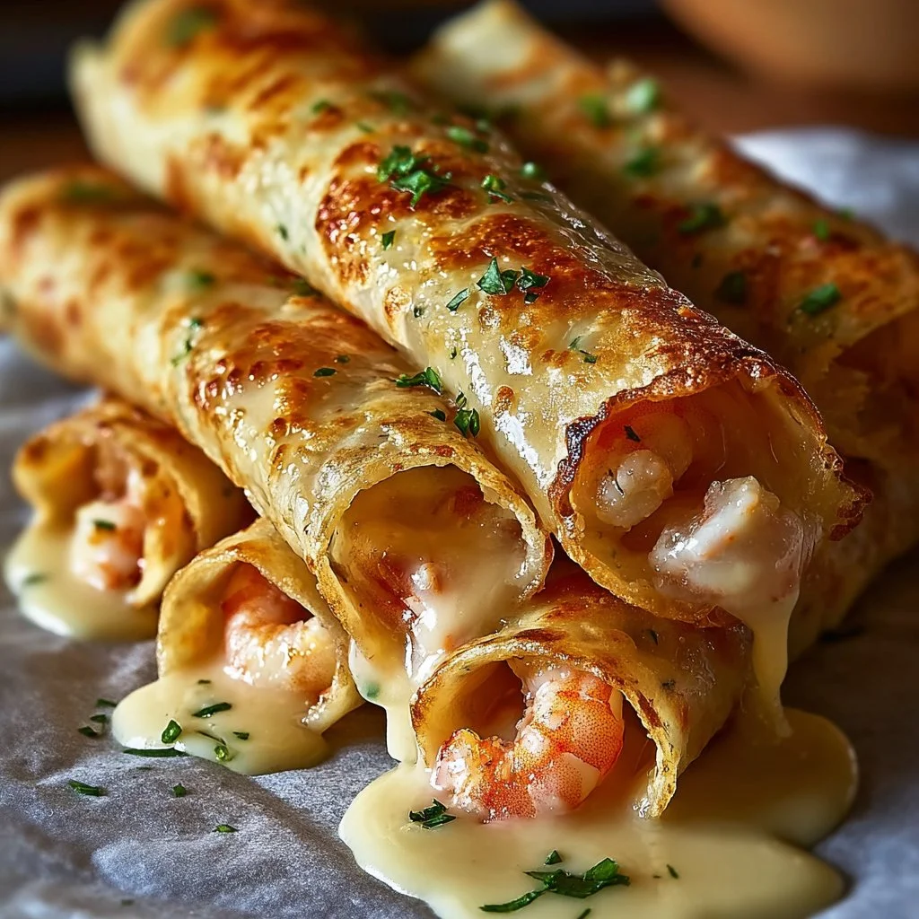 Crab and shrimp queso taquitos served with salsa and garnished with cilantro