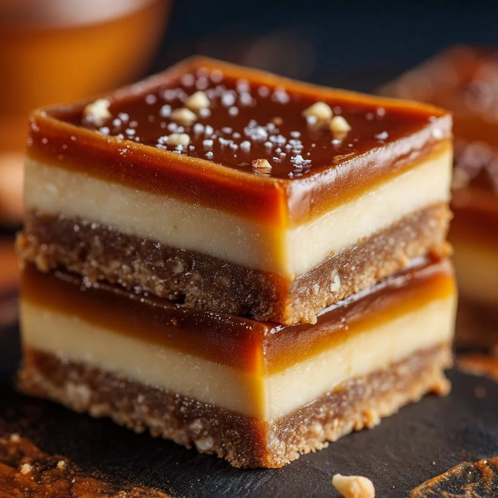 Delicious Dulce de Leche Cheesecake topped with creamy caramel sauce