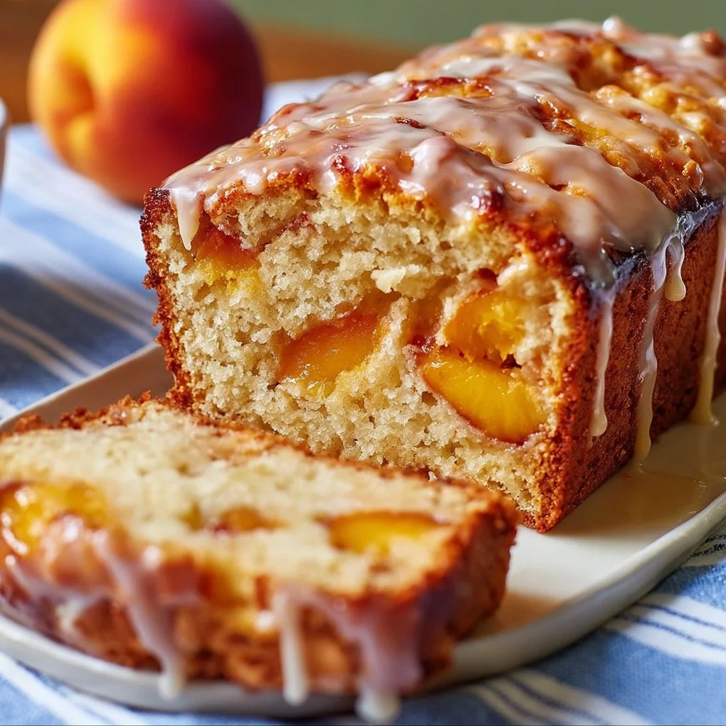 Delicious Summer Peach Cake with fresh peaches and creamy frosting.