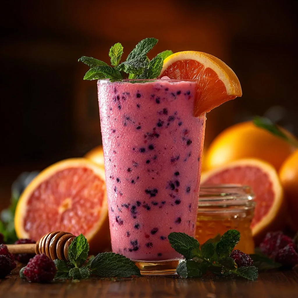 Delicious winter immune-boosting smoothie with fresh fruits and vegetables
