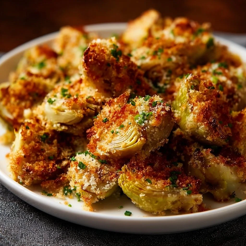 Crispy Parmesan Artichoke Hearts served as a gourmet appetizer.