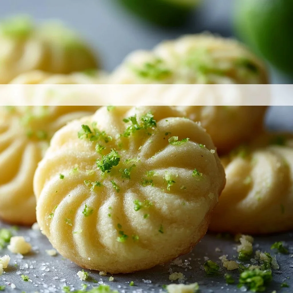 Delicious lime sugar cookies topped with sugar crystals on a white plate.