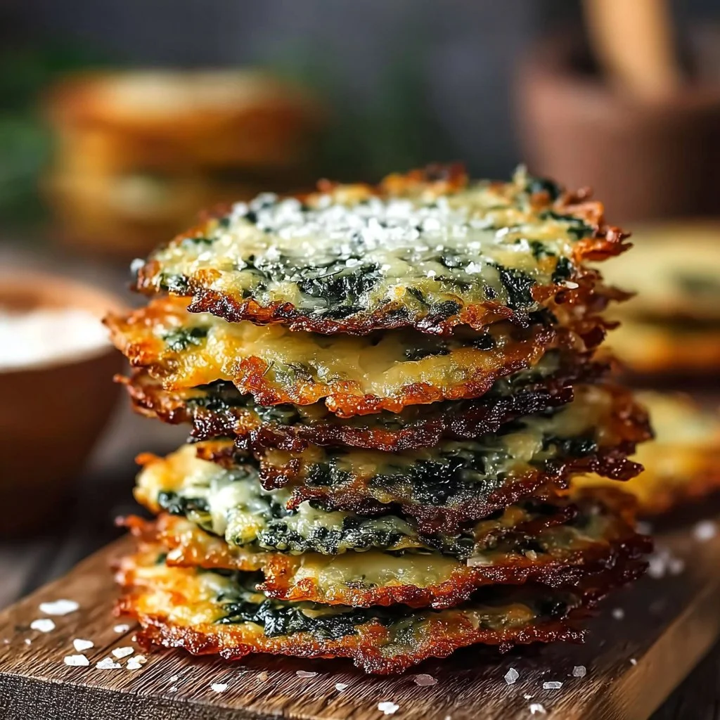 Plate of homemade savory spinach bites with dipping sauce