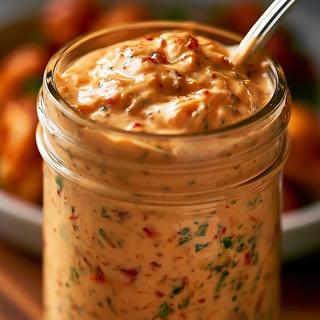 Delicious bowl of New Orleans tangy remoulade sauce