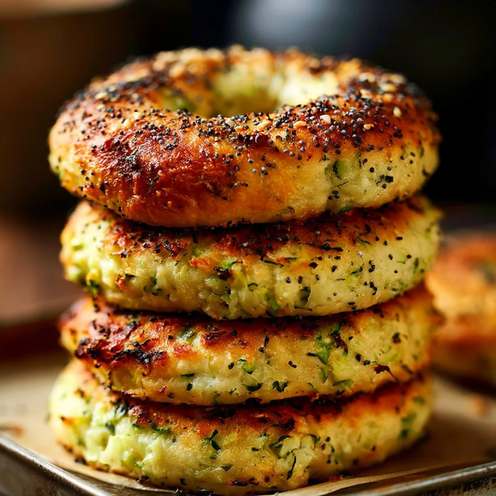 Homemade zucchini bagels baked to perfection, gluten-free and nutritious.