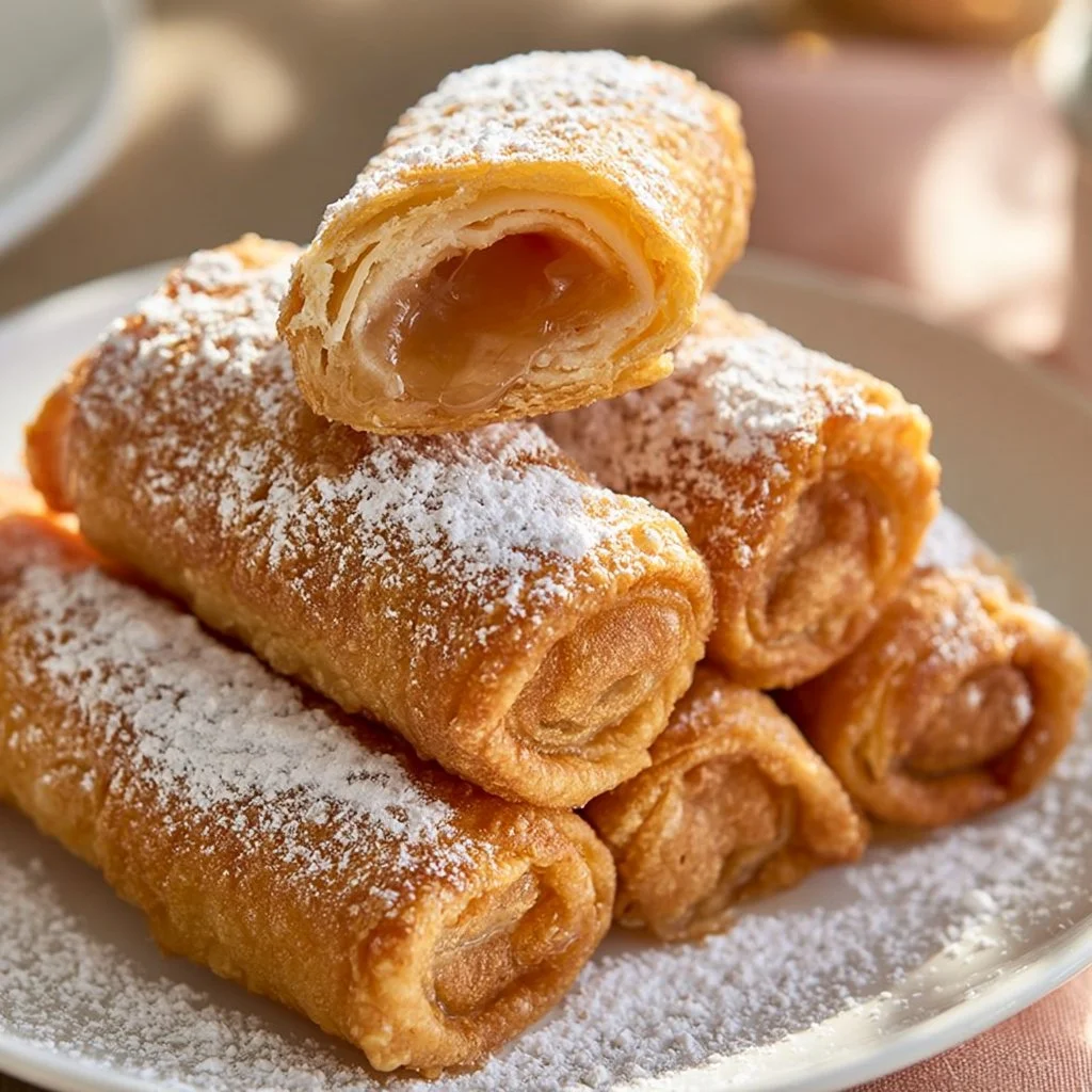Delicious apple pie dessert logs freshly made for a sweet treat