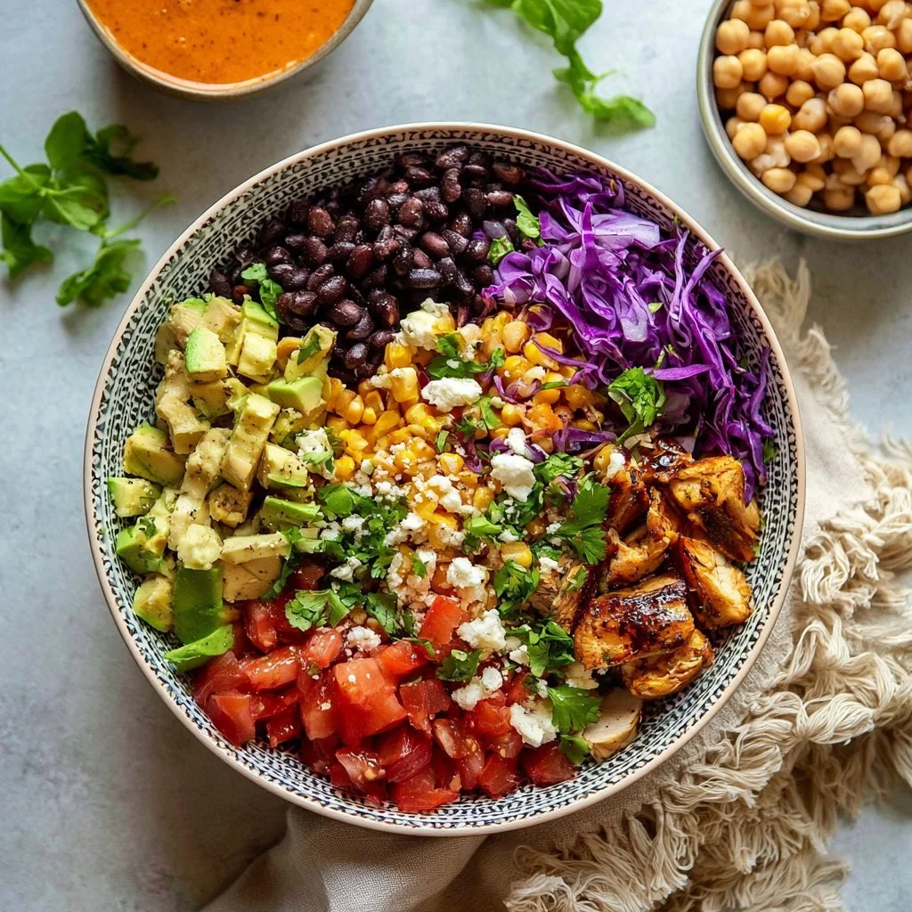 Fresh and vibrant Chipotle Salad loaded with healthy ingredients