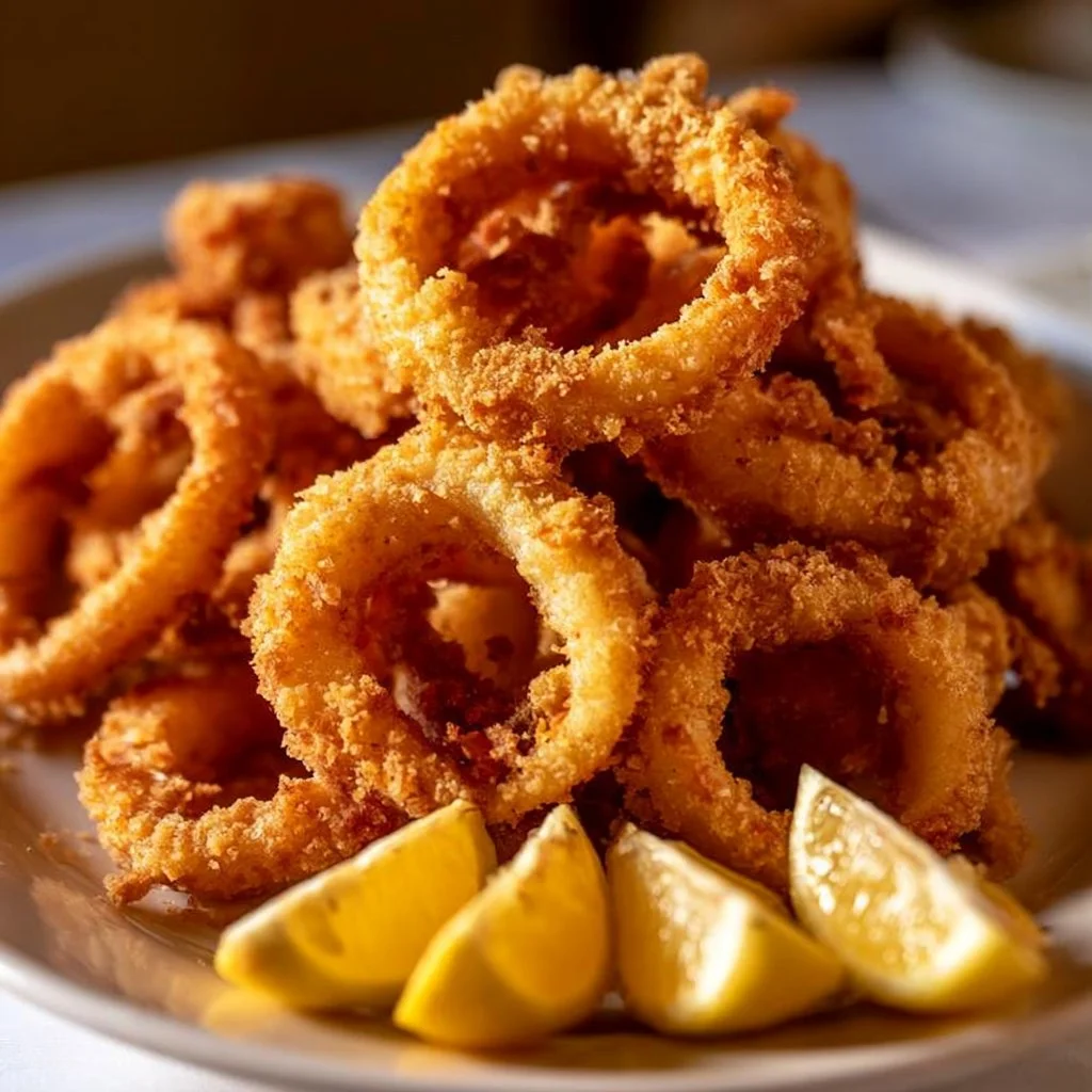 Delicious home-style calamari dish served with dipping sauce