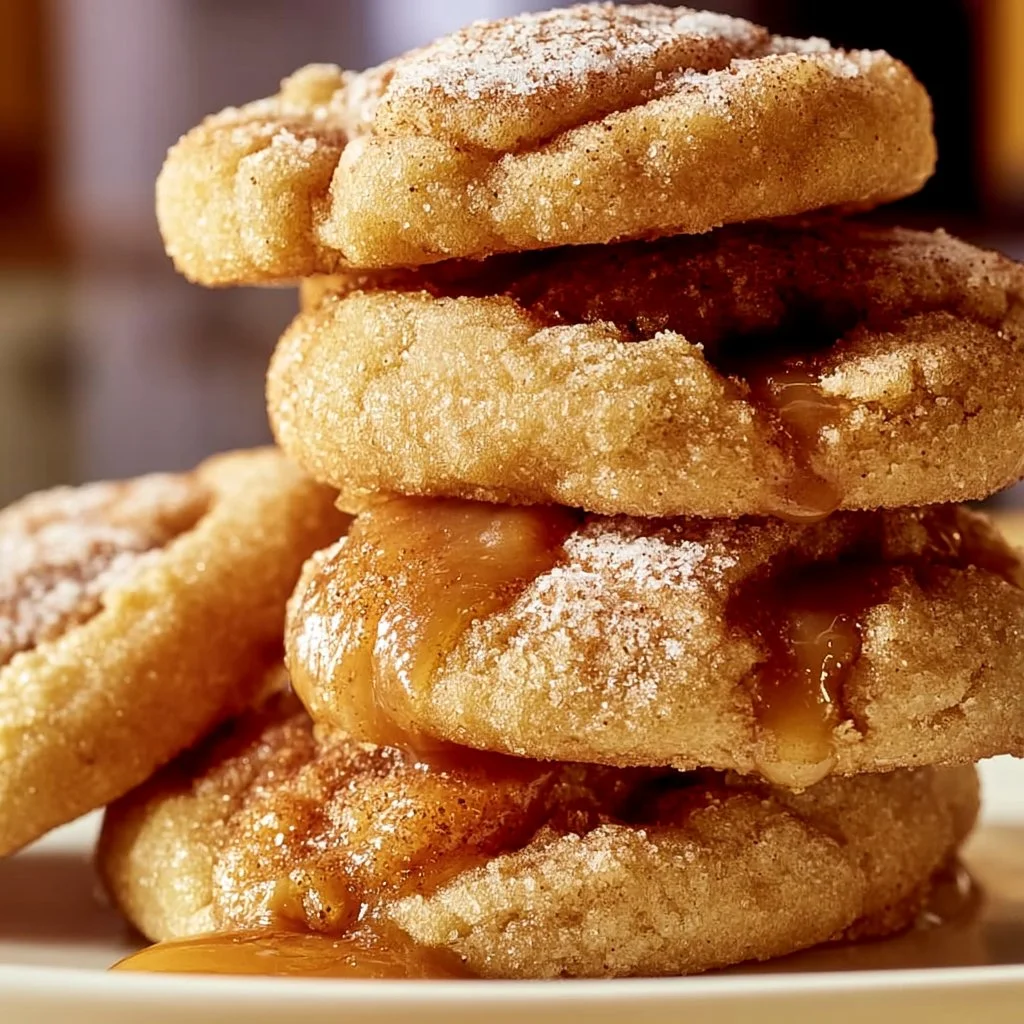 Warm brown sugar cinnamon caramel cookies served on a cozy evening