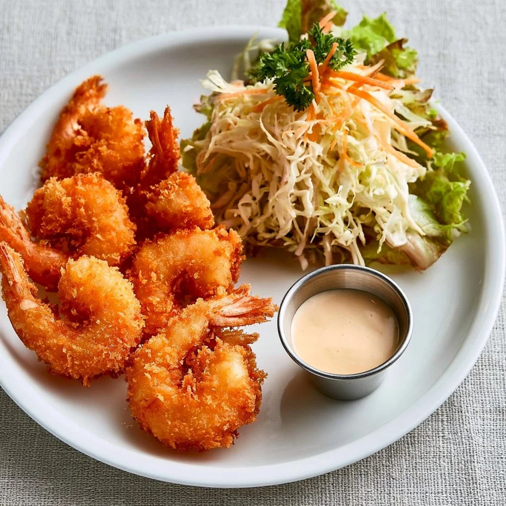 Beautifully plated shrimp served with a variety of dipping sauces.